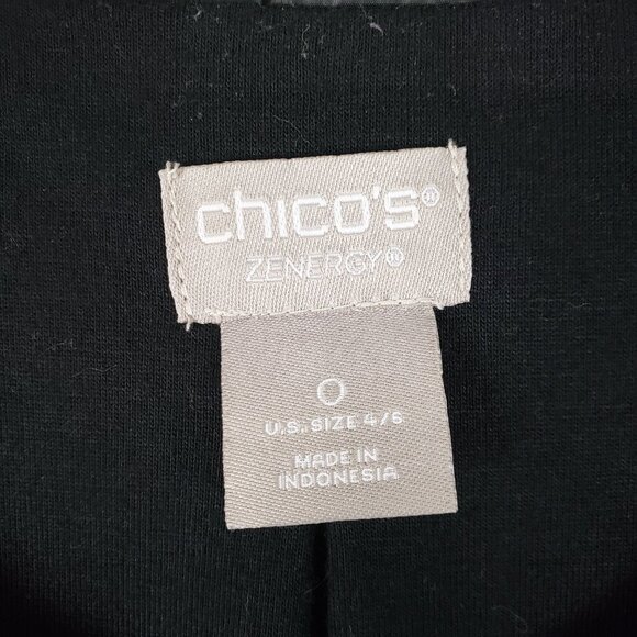 Chicos Zenergy Dot Puffer Jacket Black White Lightweight Crew Neck Size 0 US 4/6 - Picture 5 of 8